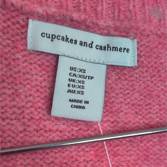 Cupcakes & Cashmere Pink Hearts Valentine Day Soft Sweater Ladies XS - Picture 4 of 12